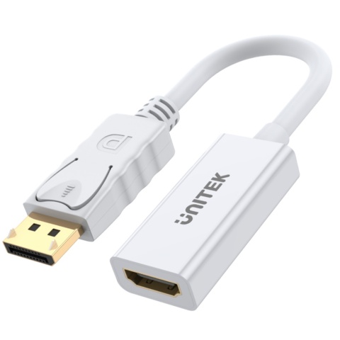 Unitek Y-6332 adapter DisplayPort HDMI 4K kompaktowy 20cm Plug and Play