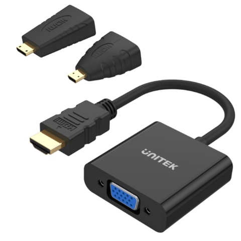 Unitek Y-6355 Adapter HDMI do VGA audio micro mini uniwersalny