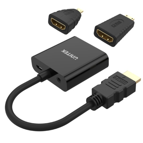 Unitek Y-6355 Adapter HDMI do VGA audio micro mini uniwersalny