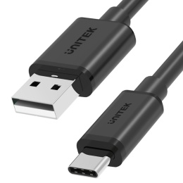Unitek Y-C480BK kabel USB-A USB-C 25cm krótki szybkie ładowanie 27W