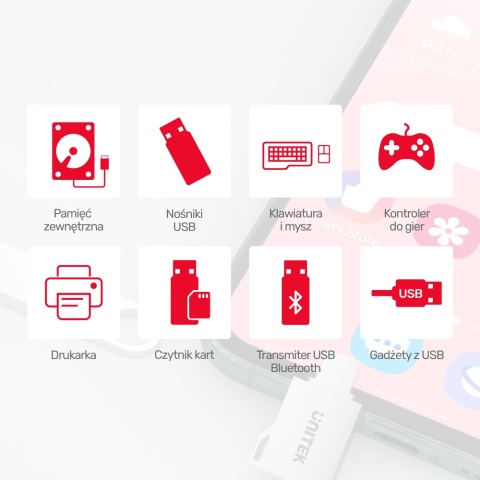 Unitek adapter USB-A na USB-C USB 3.1 Gen1 kompaktowy OTG 5 Gbps