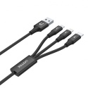 Unitek przewód ładujący C14049BK 3w1 USB C Lightning Micro USB szybki 12W