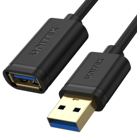 Unitek przewód przedłużacz USB 3.0 AM AF 1m szybki 5Gbps czarny