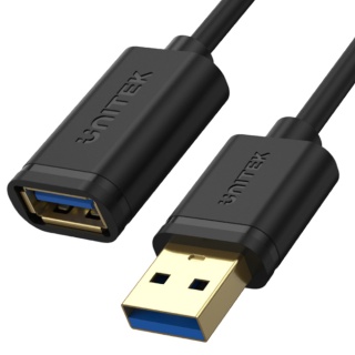 Unitek przewód przedłużacz USB 3.1 Gen1 3m szybki czarny pozłacane wtyki