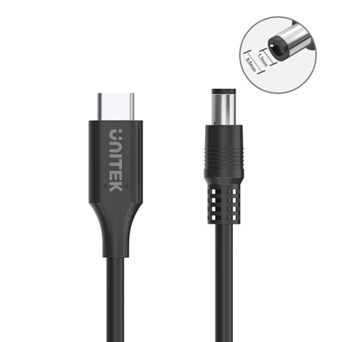 Kabel zasilający Unitek 65W USB C do Acer DC 5 5 mm lekki