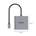 Unitek Adapter USB-C 2x DisplayPort 1.4 8K 60Hz MST HDCP