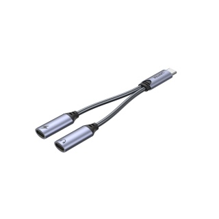 Unitek Adapter USB-C M206A 2x USB-C audio ładowanie 18W kompaktowy