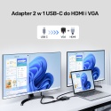 Unitek Adapter USB C V1168A HDMI 4K VGA Full HD lekki kompaktowy