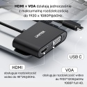 Unitek Adapter USB C V1168A HDMI 4K VGA Full HD lekki kompaktowy