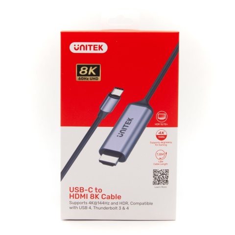 Unitek Adapter USB-C na HDMI 2.1 8K kabel 1.8 m