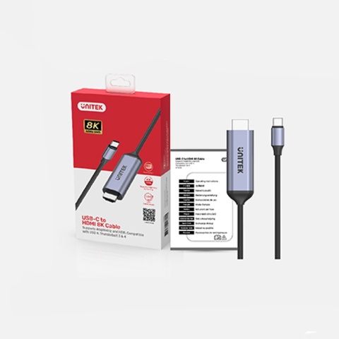 Unitek Adapter USB-C na HDMI 2.1 8K kabel 1.8 m