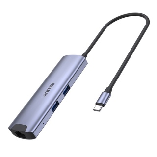 Unitek H1112F Hub USB C 5Gbps HDMI RJ45 PD 100W kompaktowy