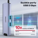 Unitek H1112F Hub USB C 5Gbps HDMI RJ45 PD 100W kompaktowy