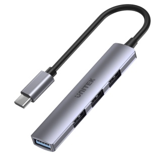 Unitek H1208B Hub USB C 4w1 1xUSB3 5Gbps 3xUSB2 alu kompaktowy