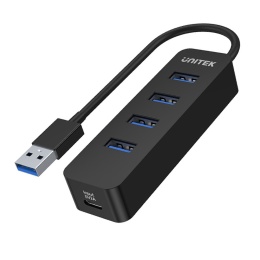 Unitek Hub USB-A 4 porty USB 3.1 aktywny ładowanie 10W