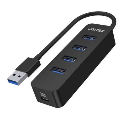 Unitek Hub USB-A 4 porty USB 3.1 aktywny ładowanie 10W