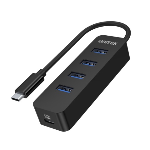 Unitek Hub USB C 4 porty USB 3.1 aktywny 10W kompaktowy