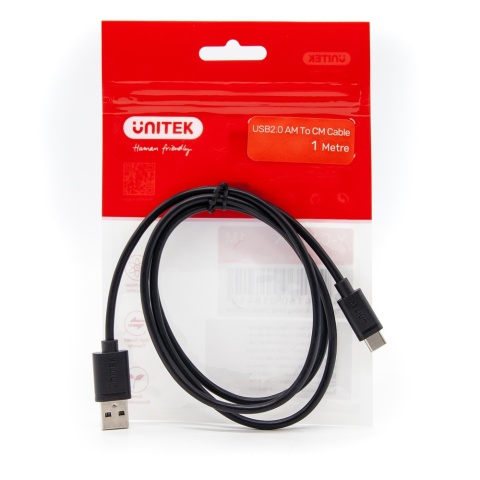 Unitek Kabel USB-A na USB-C 2.0 1m szybki transfer 480 Mbps ekranowany