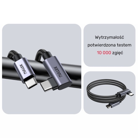 Unitek Kabel USB-C kątowy 90° 1m PD 100W nieplączący nylonowy