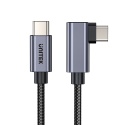 Unitek Kabel USB-C kątowy 90° 1m PD 100W nieplączący nylonowy