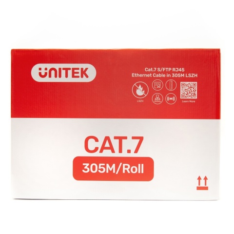 Unitek Kabel skrętka Cat 7 SFTP LSZH 305 m ekranowany 10Gbps