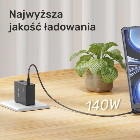 Unitek Kabel zasilający USB-C MagSafe 3 140W 1 m