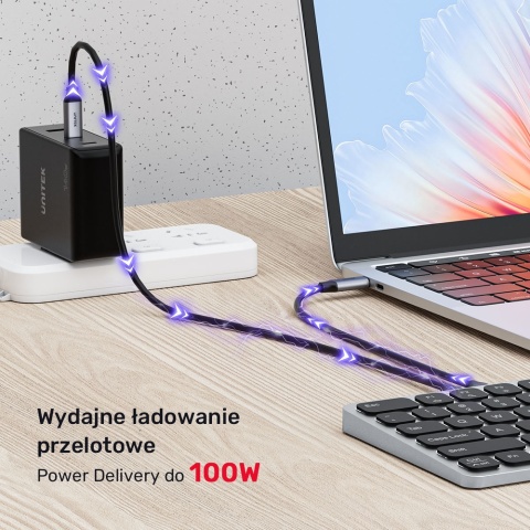 Unitek Klawiatura 9w1 hub USB HDMI 4K PD 100W ergonomiczna