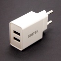 Unitek Ładowarka P1113A 2x USB-A 12W kompaktowa biała