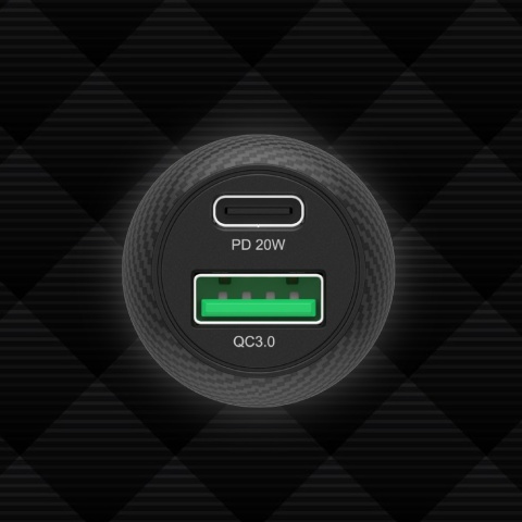 Unitek Ładowarka samochodowa 38W USB C USB A szybka QC3.0 kompaktowa