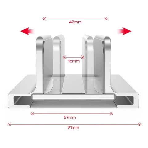 Unitek OT172GY Stojak na laptopa pionowy aluminiowy oszczędzający miejsce