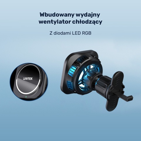 Unitek P1403A Ładowarka samochodowa MagSafe 38W uchwyt chłodzący