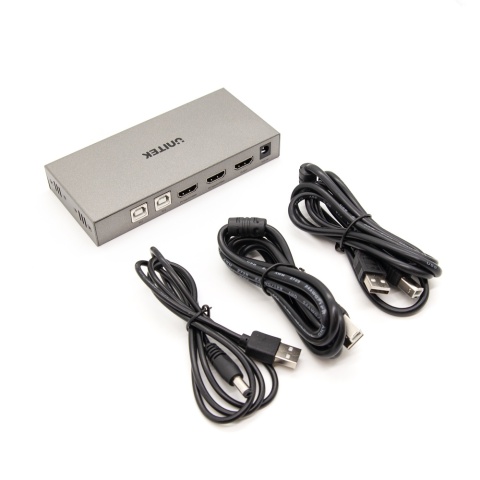 Unitek Przełącznik KVM V307A 4K HDMI 2.0 2w1 2xUSB kompaktowy
