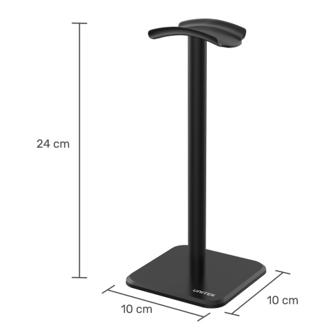 Unitek Stojak na słuchawki OT168BK czarny stabilny do biura i gamingu