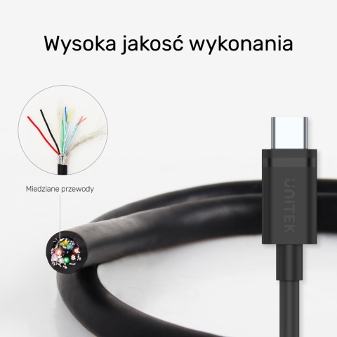 Unitek przewód USB 3.1 A C 0,5 m szybki kabel 5 Gbps do ładowania