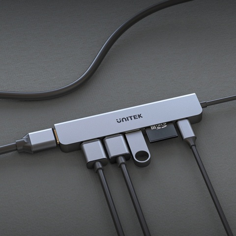 Unitek uHUB S7+ Hub USB C aluminium 7w1 PD 100W HDMI 4K SD