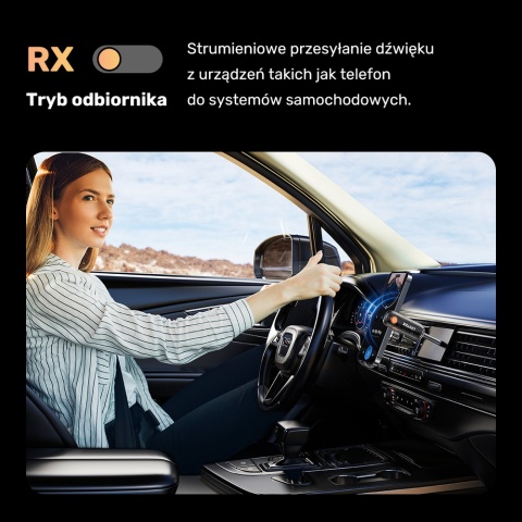 UNITEK B1111A01 Adapter Bluetooth 5.3 2w1 nadajnik odbiornik audio czarny