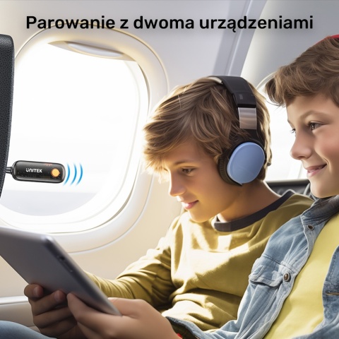 UNITEK B1111A01 Adapter Bluetooth 5.3 2w1 nadajnik odbiornik audio czarny