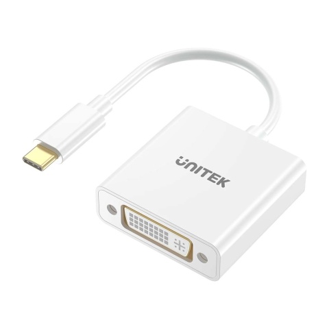 Unitek Adapter V1429A01 USB-C do DVI Full HD 1080p 15cm Biały