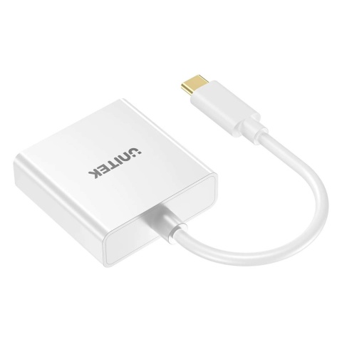 Unitek Adapter V1429A01 USB-C do DVI Full HD 1080p 15cm Biały