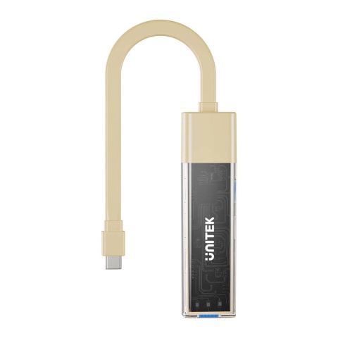Unitek H1319ACL01 hub dwukierunkowy USB C USB A 5Gbps 4x USB A kremowy
