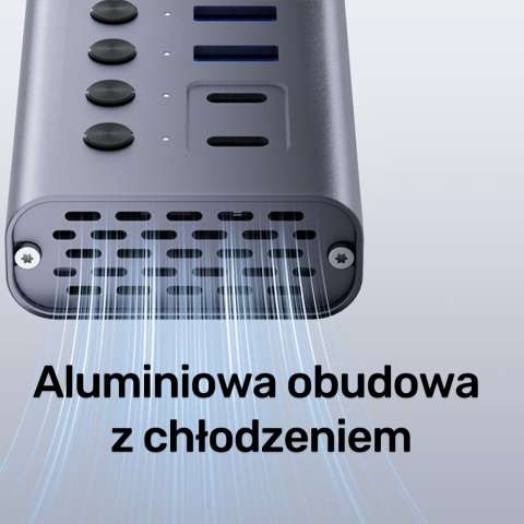 Unitek Hub H1315 USB C USB A 10w1 5Gbps wydajny z przełącznikami portów