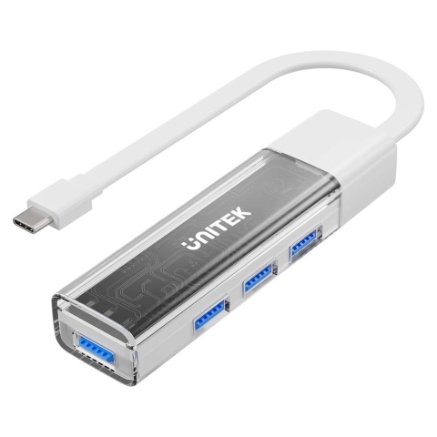 Unitek Hub H1319A dwukierunkowy USB-C USB-A 4x USB-A 5Gbps biały