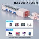 Unitek Hub H1319A dwukierunkowy USB-C USB-A 4x USB-A 5Gbps biały