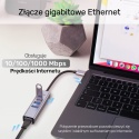 Unitek Hub USB C Y-3088B 4w1 Gigabit Ethernet 3x USB 5Gbps kompaktowy