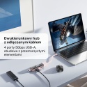 Unitek Hub USB H1319 4x USB A 5Gbps dwukierunkowy kompaktowy różowy