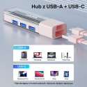 Unitek Hub USB H1319 4x USB A 5Gbps dwukierunkowy kompaktowy różowy