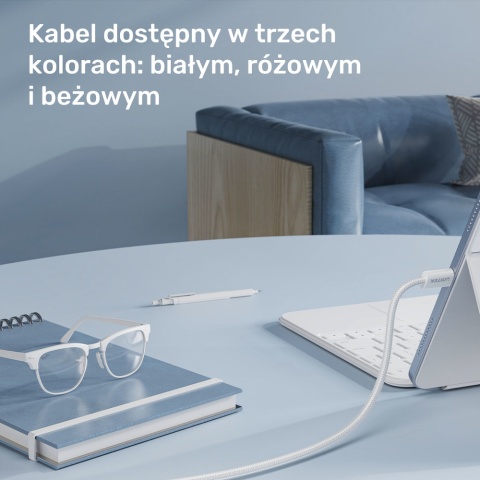 Unitek Kabel C14141ACL01-1M USB C PD 100W magnetyczny 1m beżowy