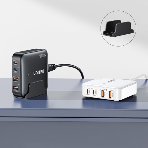 Unitek Ładowarka biurkowa GaN 100W 2xUSB-C 2xUSB-A szybka do laptopa