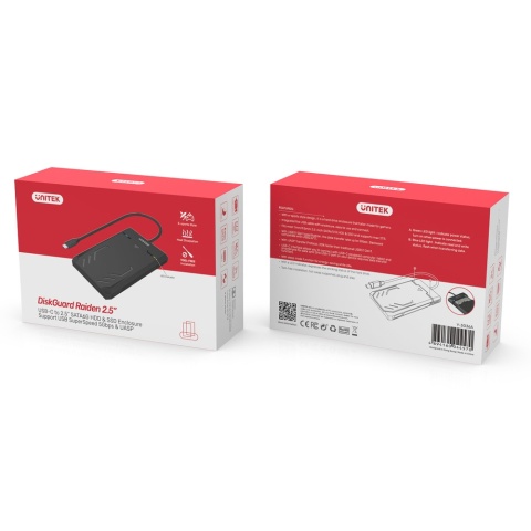Unitek Obudowa Y-3036A USB-C SATA 2.5 HDD SSD UASP 5Gbps kompaktowa