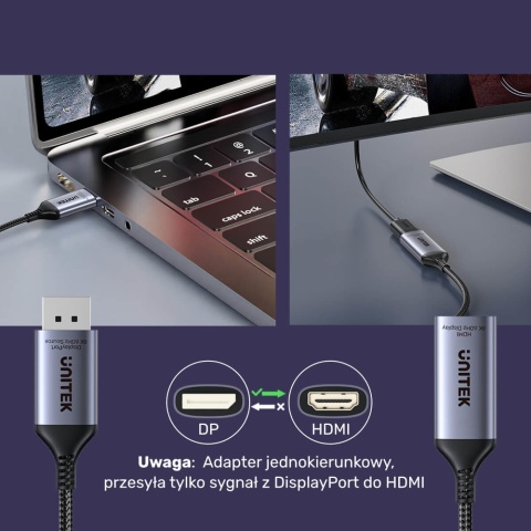 Unitek Przejściówka DisplayPort V1611A01 na HDMI 2.1 8K60Hz